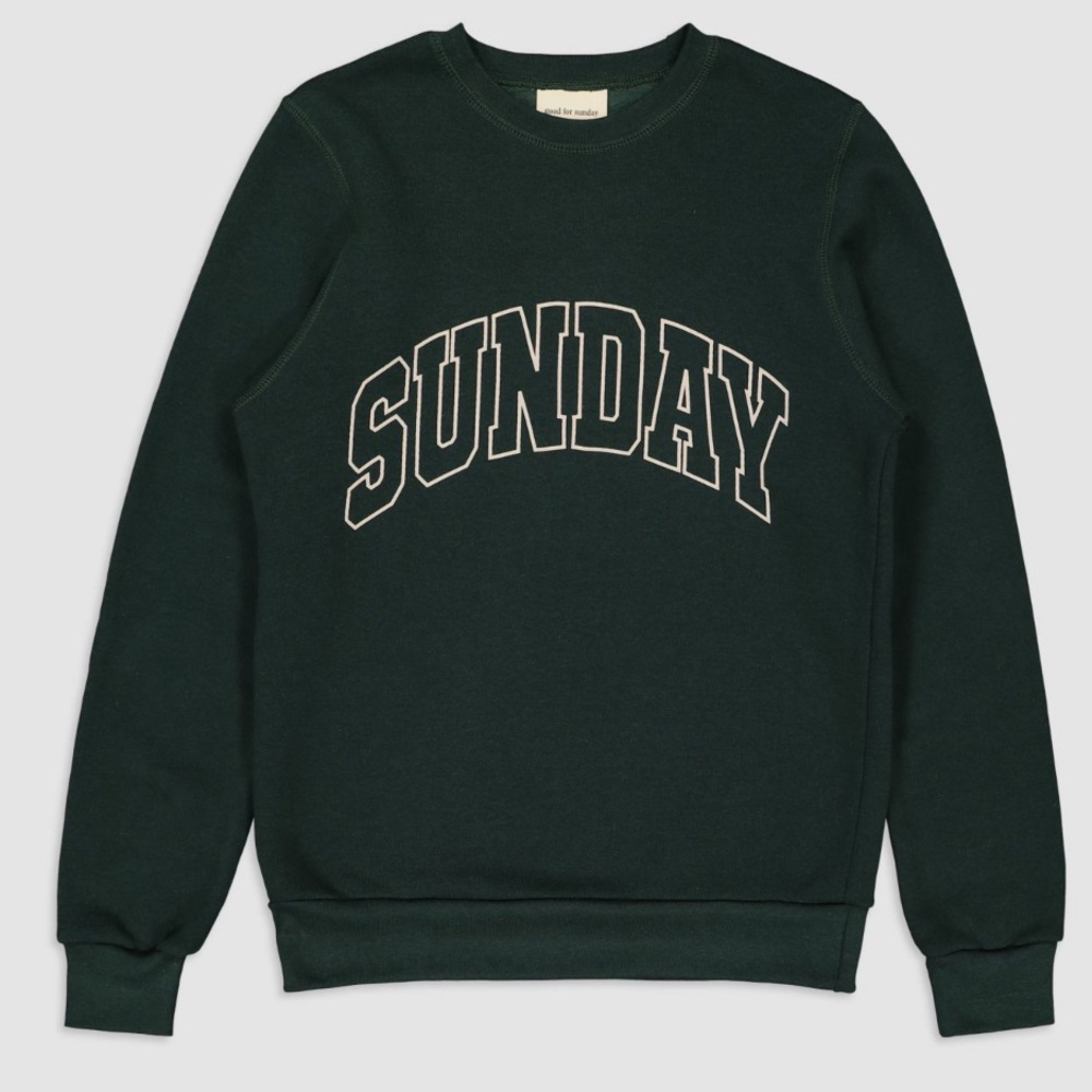 NWT * Good For Sunday Green Sunday Crewneck Size M